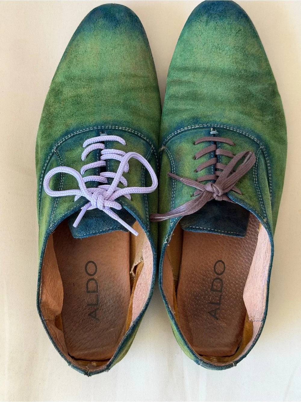 Hand-Finished Green Patina Suede Derby | ALDO | 1 of 1 | Size 9